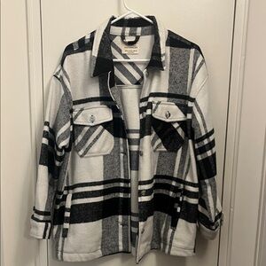 Ashley By 26 International Black and White Plaid Jacket